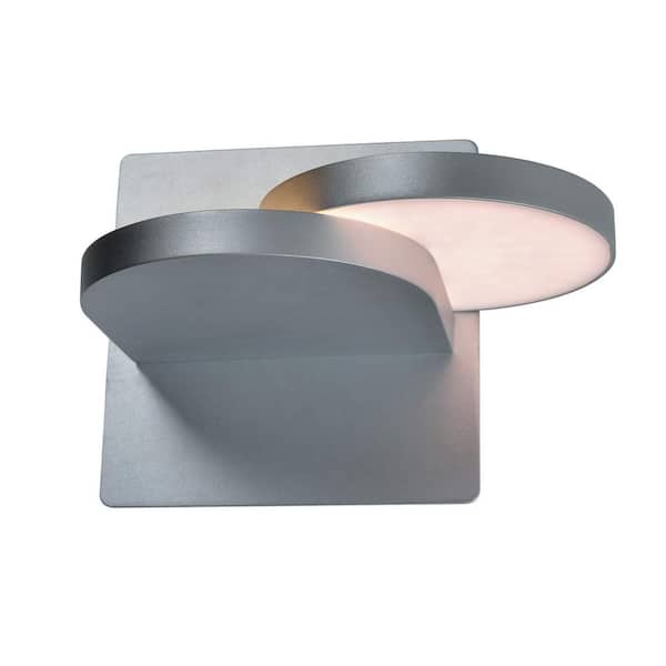 VONN Lighting Eclipse 7 in. 11-Watt Silver Integrated LED Sconce With Horizontal Rotational Axis