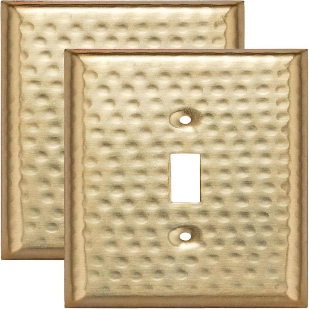 Hand Hammered 1-Gang Brushed Gold Single Switch / Toggle Metal Wall Plate (2-Pack) price history on PriceWatchPro