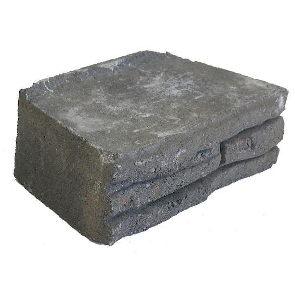 Unbranded 4 in. x 12 in. Concrete Flagstone Charcoal Tan Garden Wall Block
