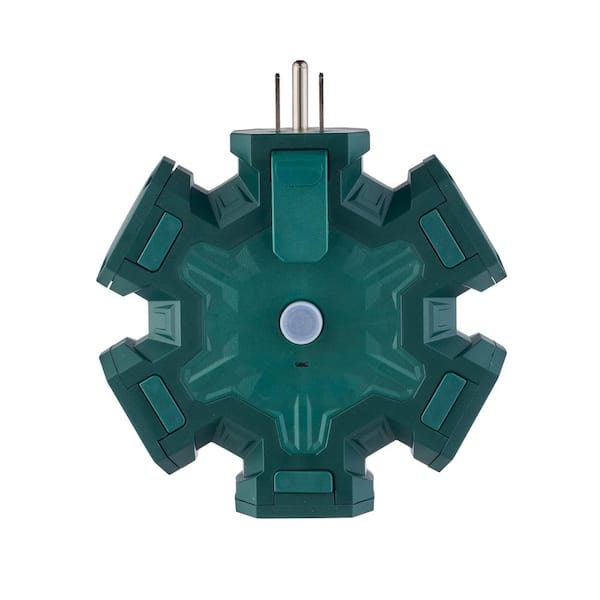 5 Outlets Power Hub Green