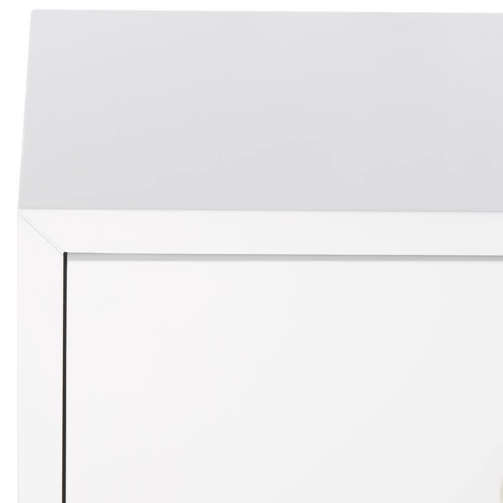 White Lacquer Nightstand with Brass Hardware