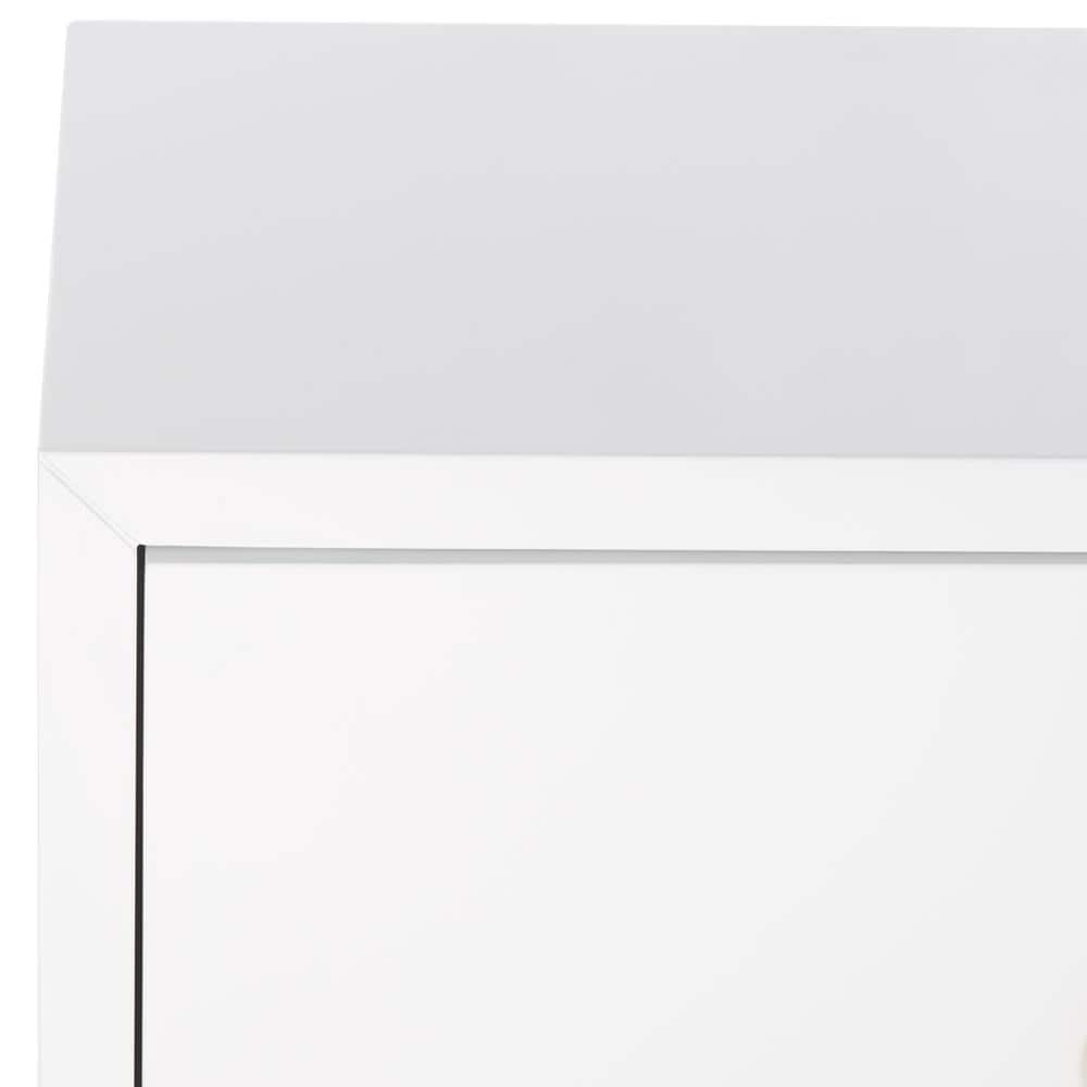 White Lacquer Nightstand with Brass Hardware