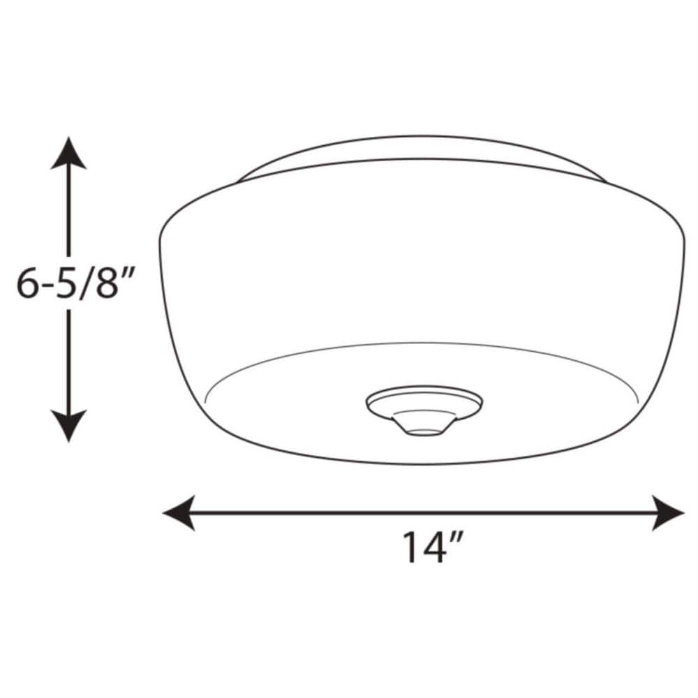 Brushed Nickel 2-Light Flush Mount with Etched Glass Shades