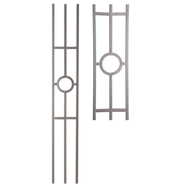 HOUSE OF FORGINGS Ash Grey 16.1.32-T Three Leg Panel Hollow Iron Baluster for Staircase Remodel