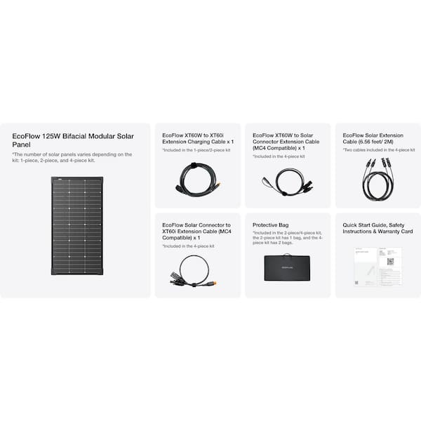 EcoFlow 125W Bifacial Modular Solar Panel