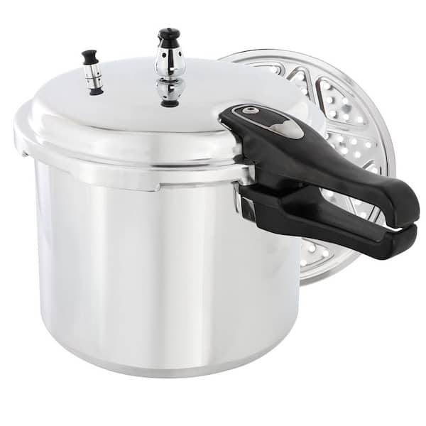 9.5 qt. Aluminum Stovetop Pressure Cooker with Steamer