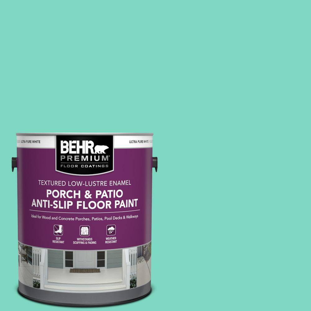 1 gal. #480A-3 Mint Majesty Textured Low-Lustre Enamel Interior/Exterior Porch and Patio Anti-Slip Floor Paint price history on PriceWatchPro