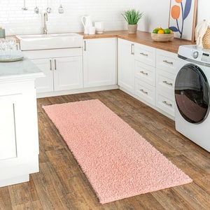 Marlow Pink 3 ft. x 8 ft. Soft Shaggy Faux Sheepskin Machine Washable Indoor Runner Rug