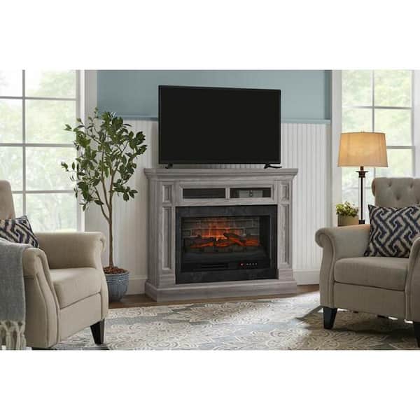 StyleWell Quintane 48 in. Freestanding Electric Fireplace TV Stand in Medium Gray Ash