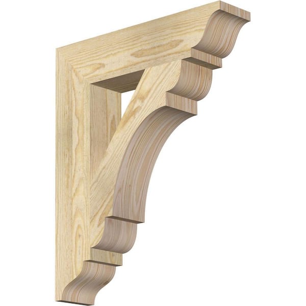 Ekena Millwork 4 in. x 22 in. x 18 in. Douglas Fir Olympic Traditional Rough Sawn Bracket