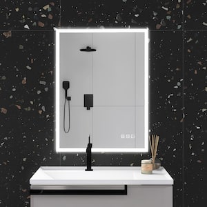 31.4 in. W x 23.6 in. H Small Rectangular Frameless Wall-Mount Anti-Fog LED Light Bathroom Vanity Mirror