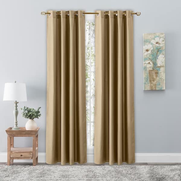 RICARDO Gold Leaf Woven Grommet Room Darkening Light Filtering
