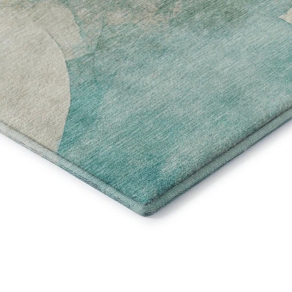 Mayfield Premium Machine Washable Abstract AMF1797 Pearl 5 ft. x 7 ft. 6 in. Area Rug