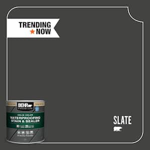 8 oz. #SC-102 Slate Solid Color Waterproofing Exterior Wood Stain and Sealer Sample