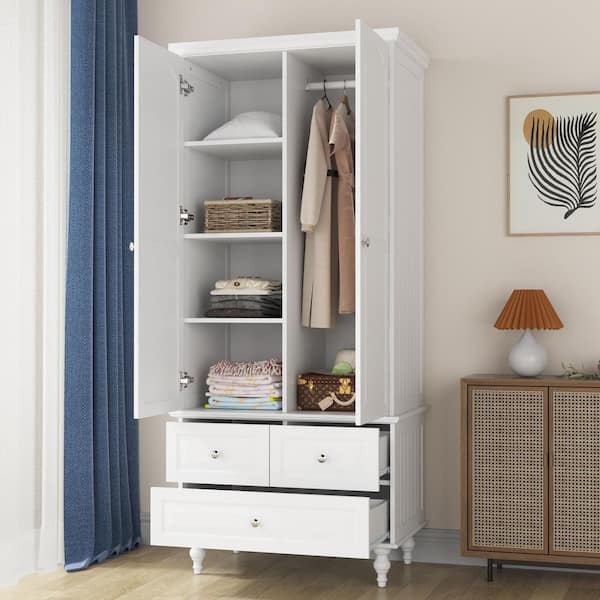 FUFU&GAGA White 70.9 in. H Accent Cabinet Office Storage Cabinet