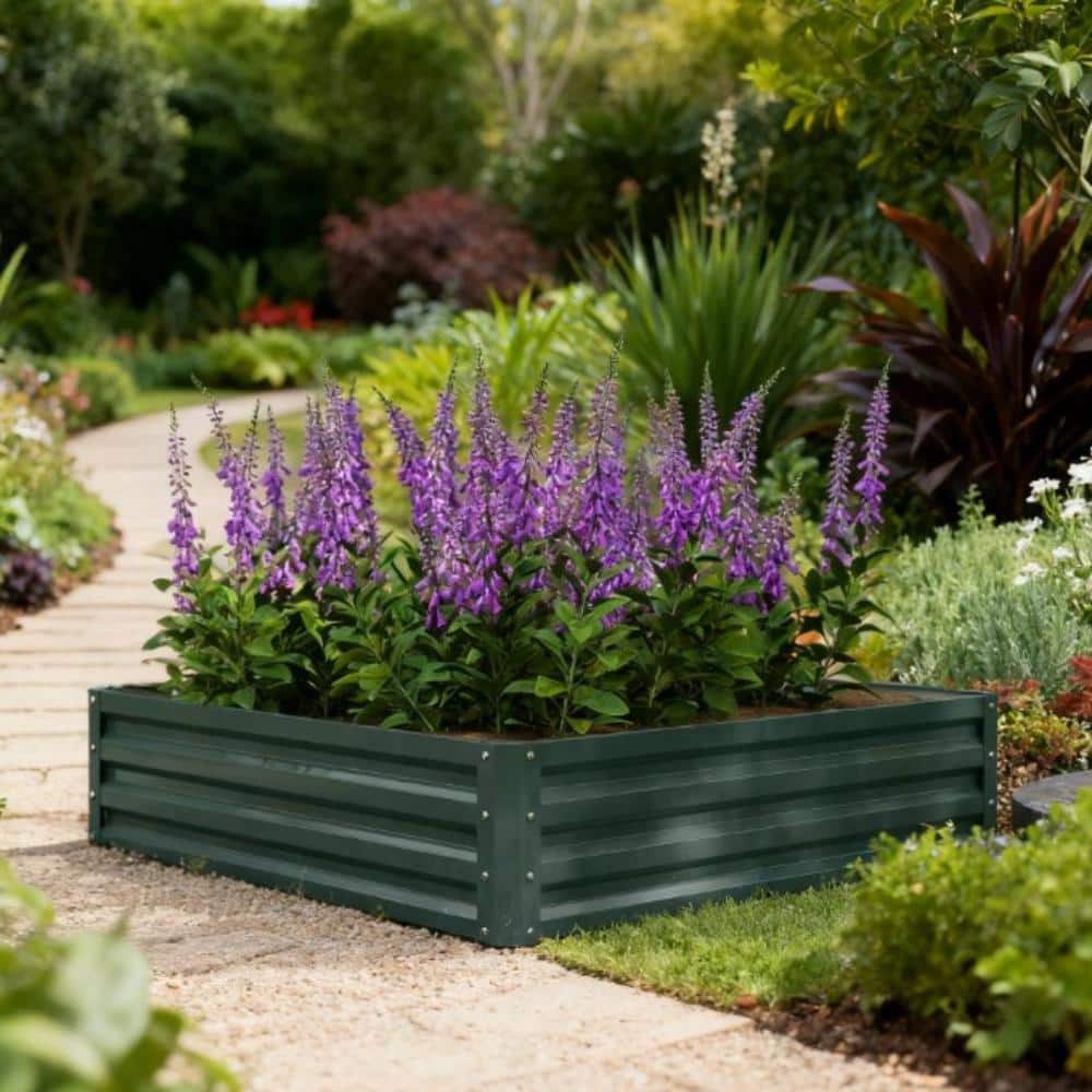 Easy to Assemble Metal Planter Box,Galvanized Raised Garden Bed,for Growing Vegetables, Flowers, Herbs, Succulents price history on PriceWatchPro