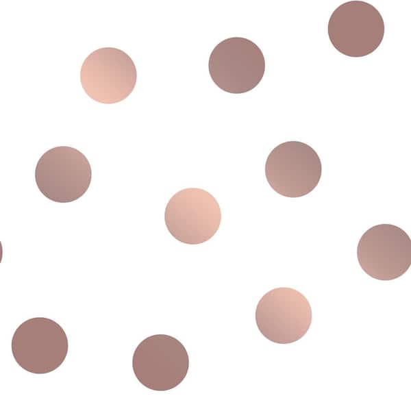 Tempaper Dots Metallic Blush Peel and Stick Wallpaper Sample