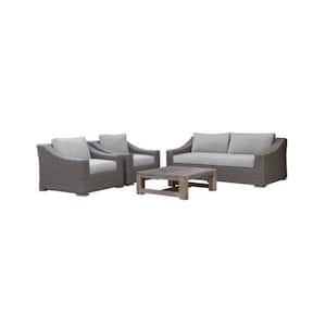 Renava Palisades 4-Piece Wicker Patio Conversation Set with Beige Cushions