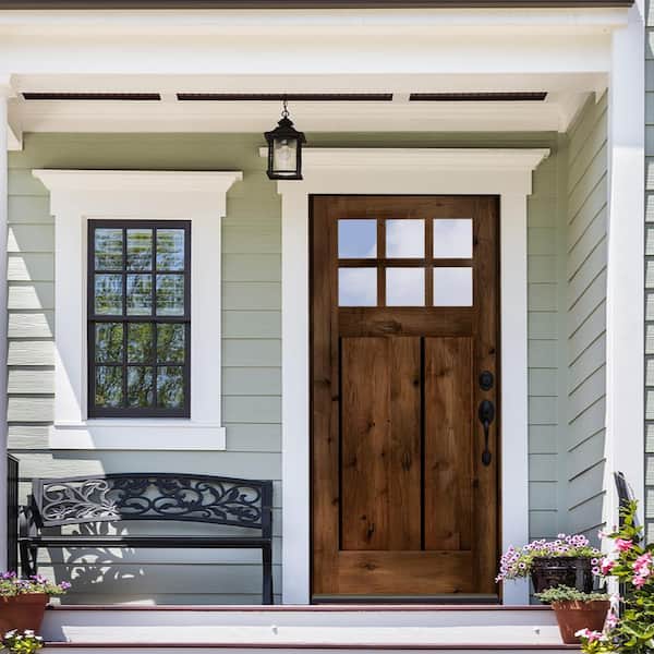Krosswood Craftsman Rustic Knotty Alder Prehung Entry Door