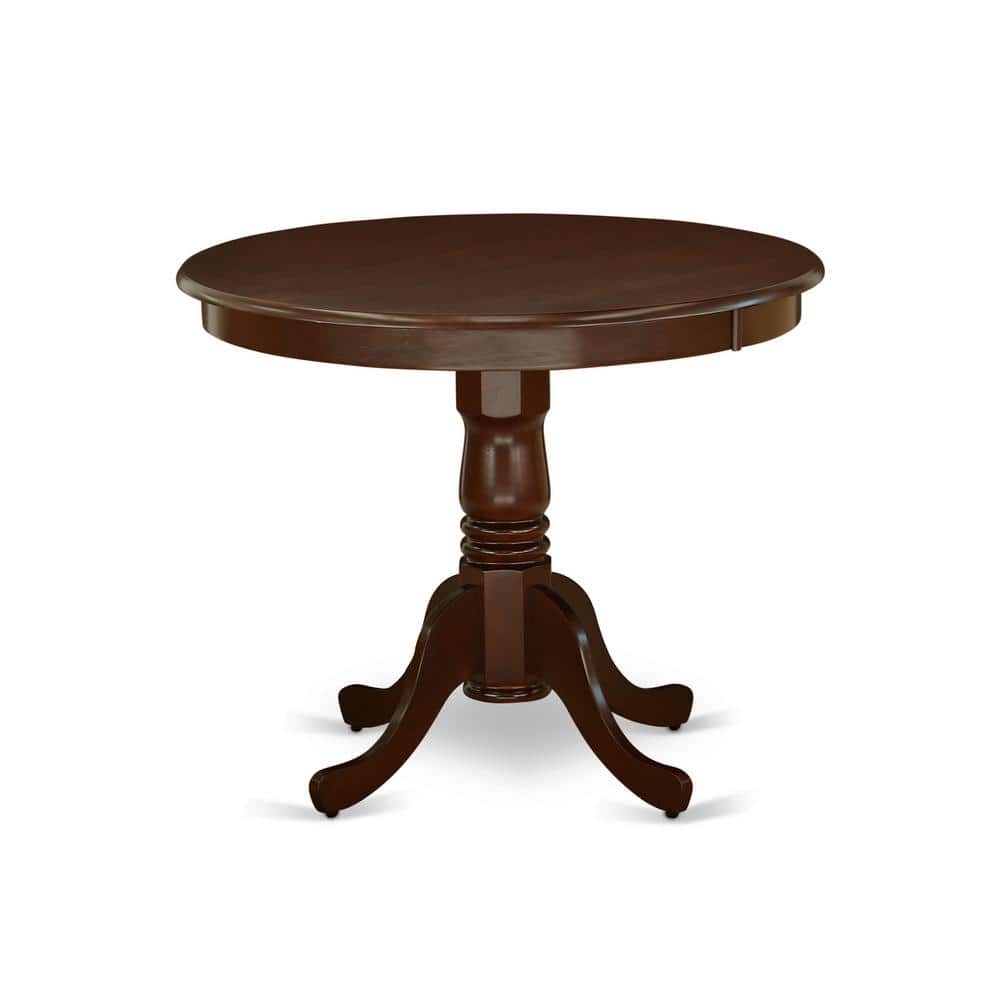 3-Piece Mahogany Finish Solid Wood Top - Round Dining Room Set with High Back - Seats 4 price history on PriceWatchPro