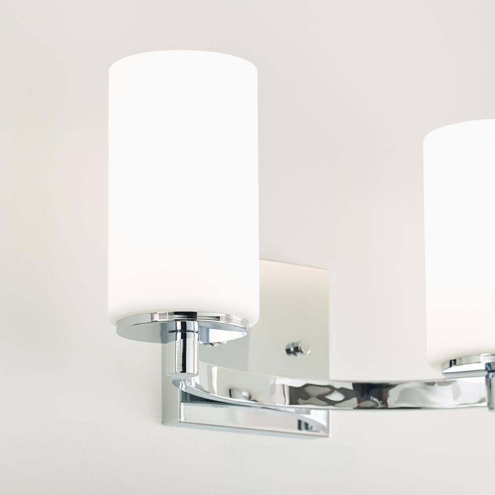 Hettinger Chrome 2-Light Vanity with Etched Glass Shades