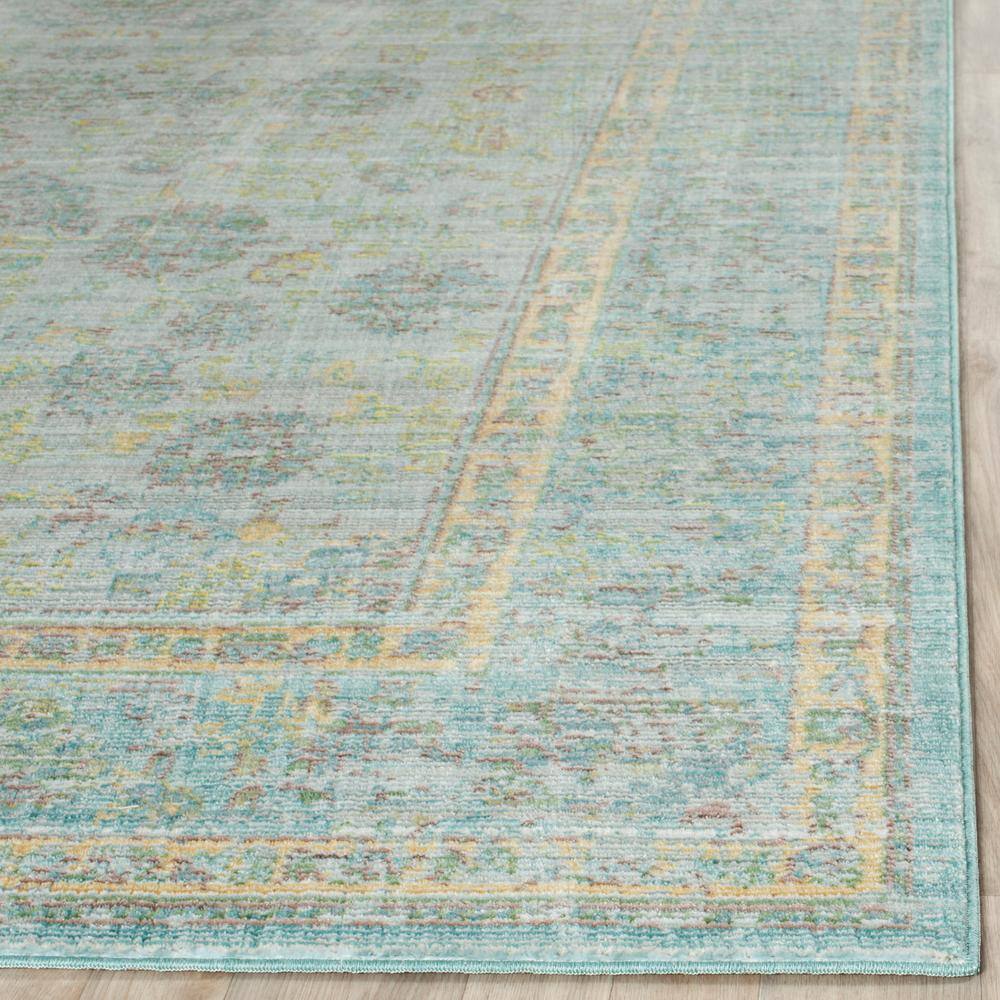 Valencia Light Blue and Turquoise Synthetic 4' x 6' Reversible Area Rug
