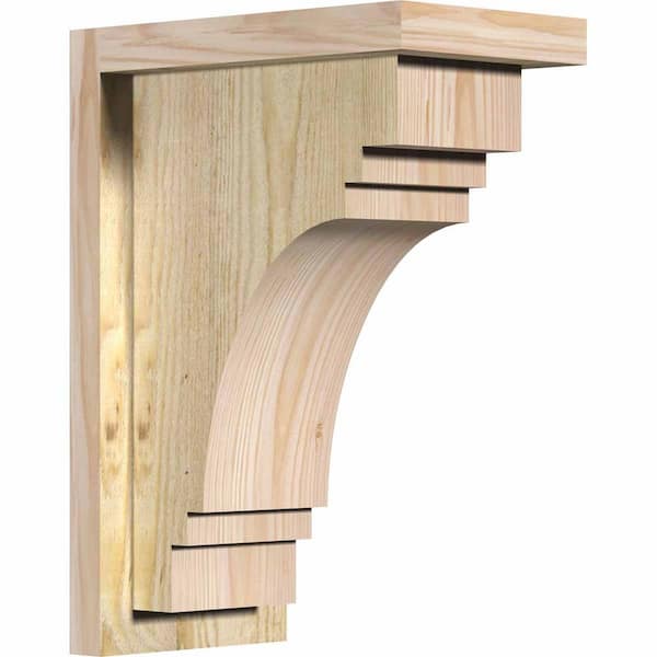 Ekena Millwork 6 in. x 10 in. x 14 in. Douglas Fir Pescadero Rough Sawn Corbel with Backplate