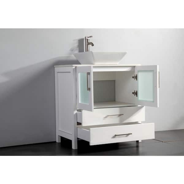 Disar 30 Inch Bathroom Vanity White Single Sink - Disar Trade