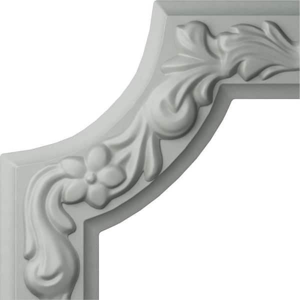 Ekena Millwork 6 in. x 1-7/8 in. x 6 in. Urethane Sussex Floral Panel Moulding Corner (Matches Moulding PML02X00SU)