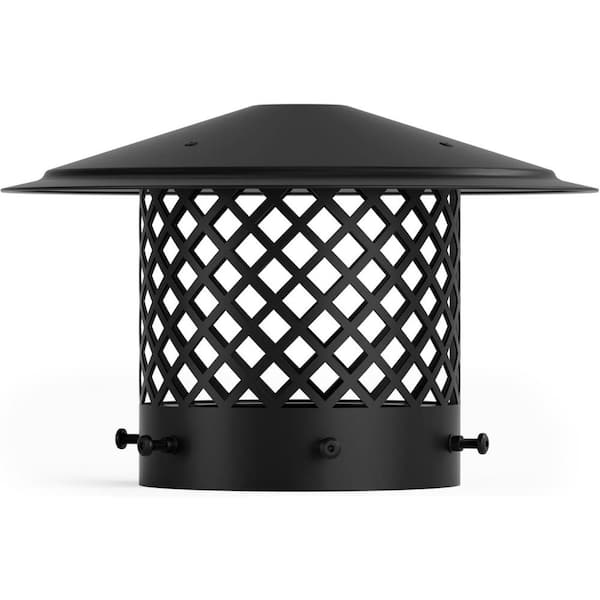 Mximu 6 in. Black Round Galvanized Steel Fireplace Chimney Caps for Outside
