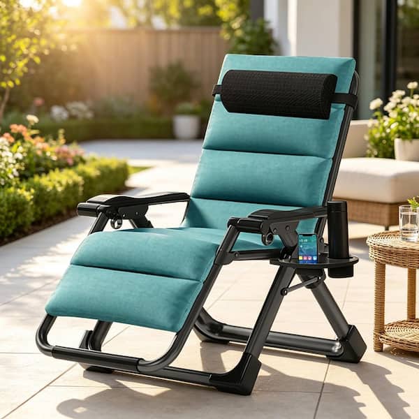 BOZTIY Folding Zero Gravity Chair Metal Frame Recliner Outdoor