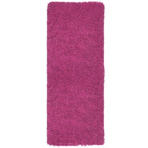 Shag Pink 24 in. x 60 in. Memory Foam Bath Mat
