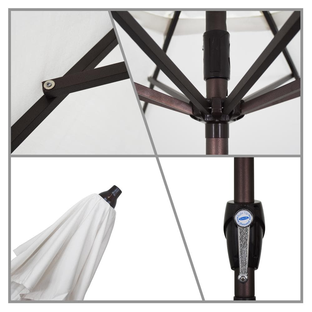 9 ft. Jockey Red Octagon Market Umbrella with Bronze Aluminum Pole