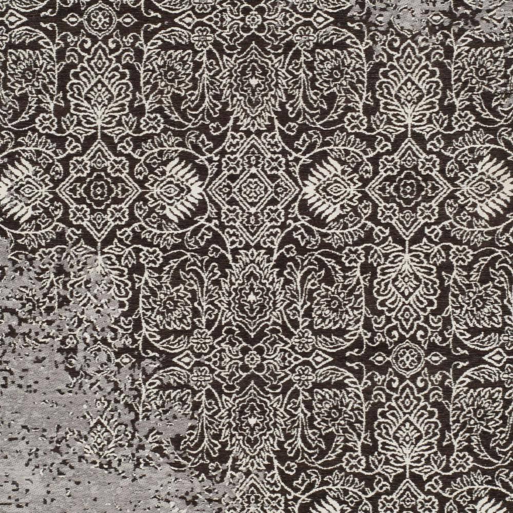 Silver and Brown Flat Woven Viscose Area Rug