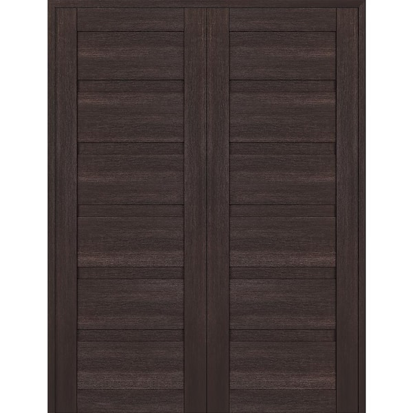 Belldinni Louver 72 in. x 95.25 in. Both Active Veralinga Oak Wood Composite Double Prehung Interior Door