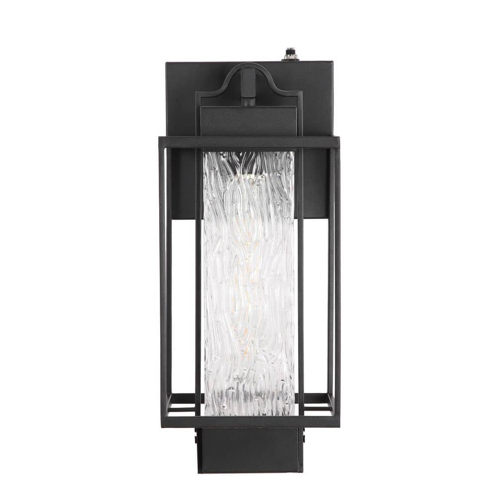 15.65 in. Black Dusk to Dawn Outdoor Hardwired Wall Lantern Sconce with No Bulbs Included price history on PriceWatchPro