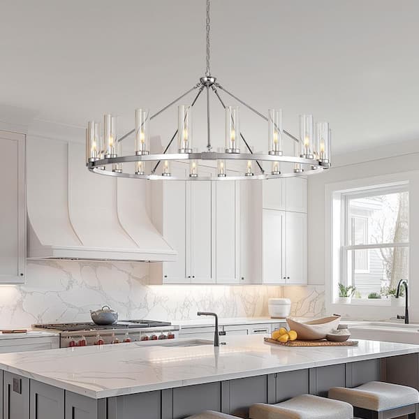 ZHLWIN Home 54Lighting in. 20-Light Chrome-20Light Round Wheel