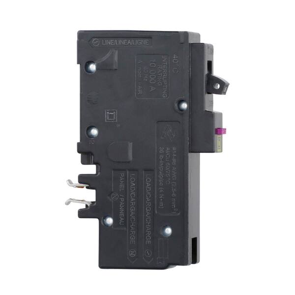 Square D Homeline 15A Single-Pole GFCI Circuit Breaker (HOM115PDF) With Plug-On Neutral