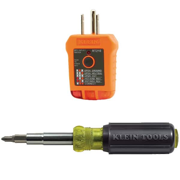 Klein Tools 11-in-1 Multi-Bit Screwdriver and Nut Driver and GFCI  Receptacle Tester Tool Set M2O41406KIT - The Home Depot