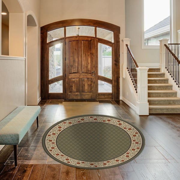 Jewel Harmony Green 5 ft. x 5 ft. Round Area Rug