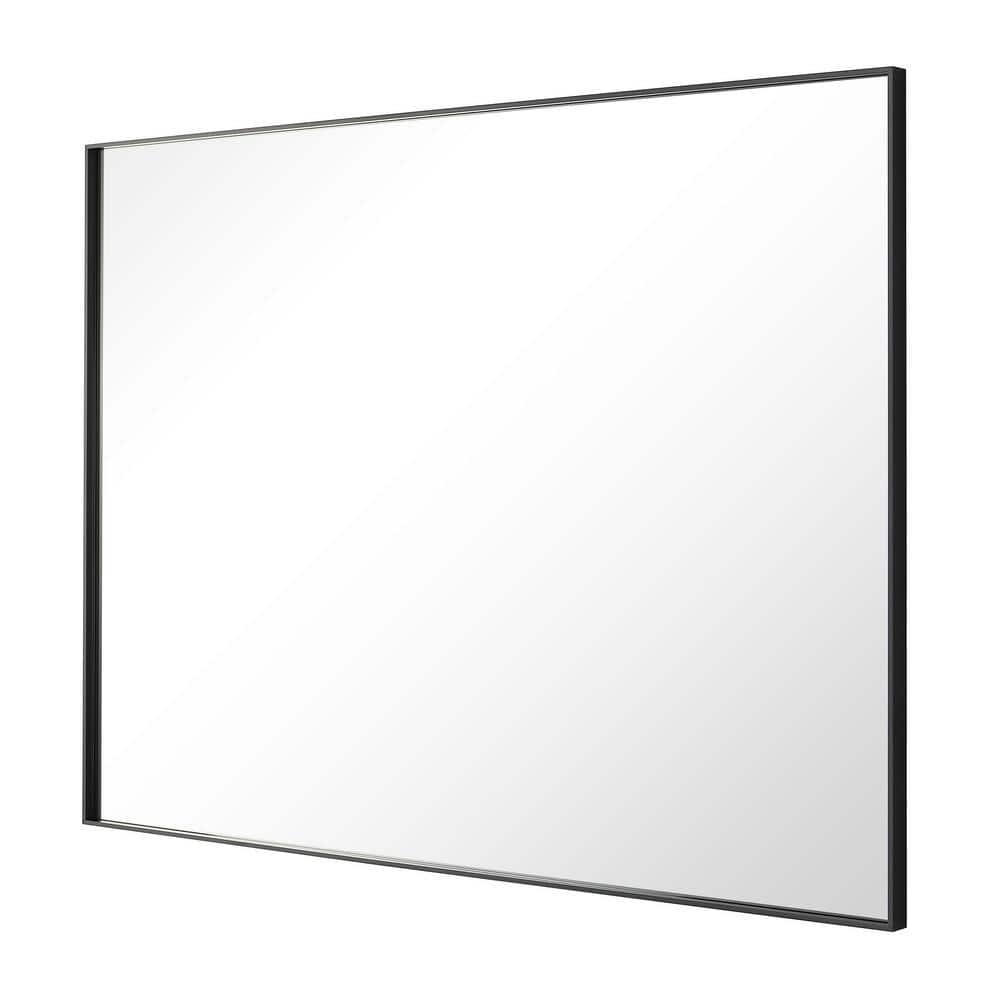 Modern Black Aluminum Framed Rectangular Vanity Mirror 40"Wx30"H
