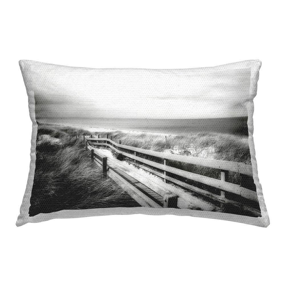 Waning Beach Boardwalk Outdoor Printed Throw Pillow by GraffiTee Studios price history on PriceWatchPro