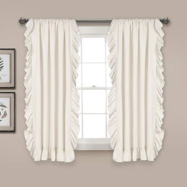 HOMEBOUTIQUE Reyna 54 in. W x 45 in. L Window Curtain Panels in White Set