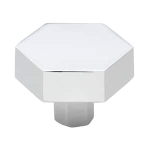 1-1/2 in. Polished Chrome Solid Hexagon Cabinet Drawer Knobs (10-Pack)