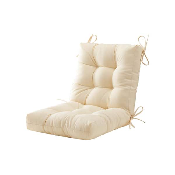 BLISSWALK L40 in. W x 20 in. H x 4 in.Outdoor Chair Cushion Tufted Outdoor Cushion Seat and Back Floral Patio Furniture Tie in Gre