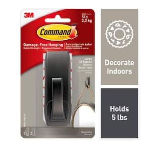 Command Forever Classic Large Metal Hooks, Oil Rubbed Bronze, Damage Free  Decorating, 1 Hook FC13-ORB - The Home Depot