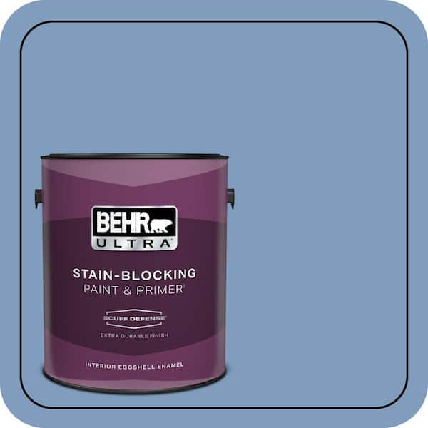 BEHR ULTRA 1 gal. #M530-4 Washed Denim Extra Durable Eggshell Enamel Interior Paint & Primer