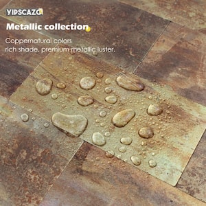 Retro Copper Color  12 in. x 12 in. PVC Peel and Stick Tile Backsplash (5 sq. ft./5 Sheets)
