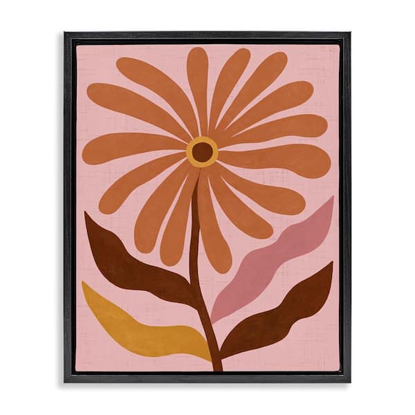 Stupell Industries Boho Retro Flower Bloom by Nina Seven Black Floater Frame Nature Graphic Art Print 21 in. x 17 in.