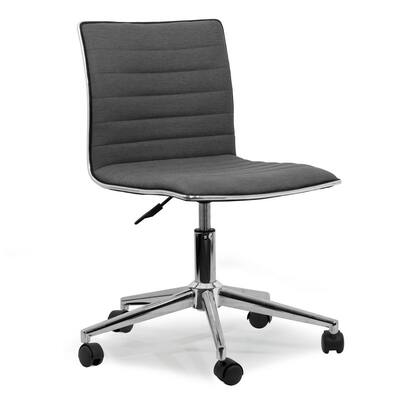Aiko Grey Fabric 16 in. Adjustable with Wheel Base Height Swivel Office Chair